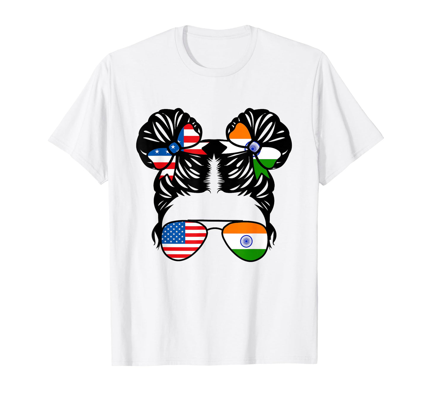 Half American Half Indian Girl USA India Flag Patriot T-Shirt