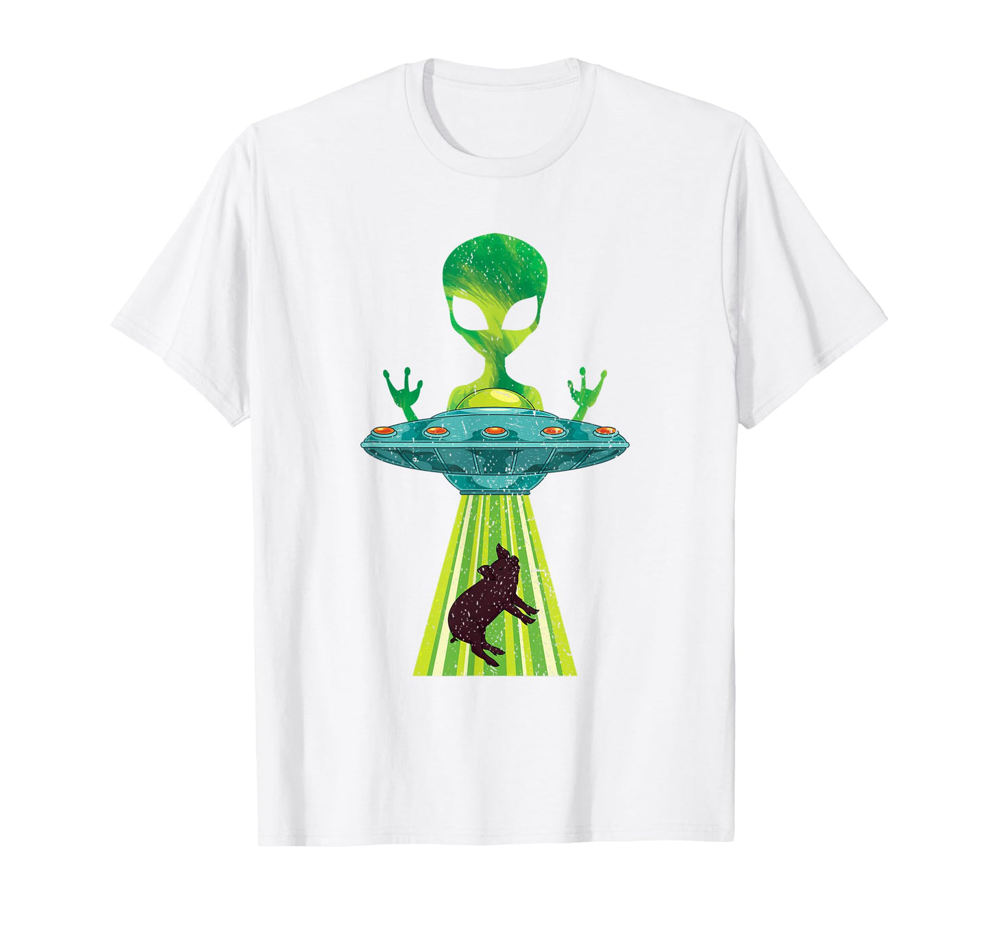 Farm Animal Sci Fi Alien Believer Pig UFO Abduction Alien T-Shirt