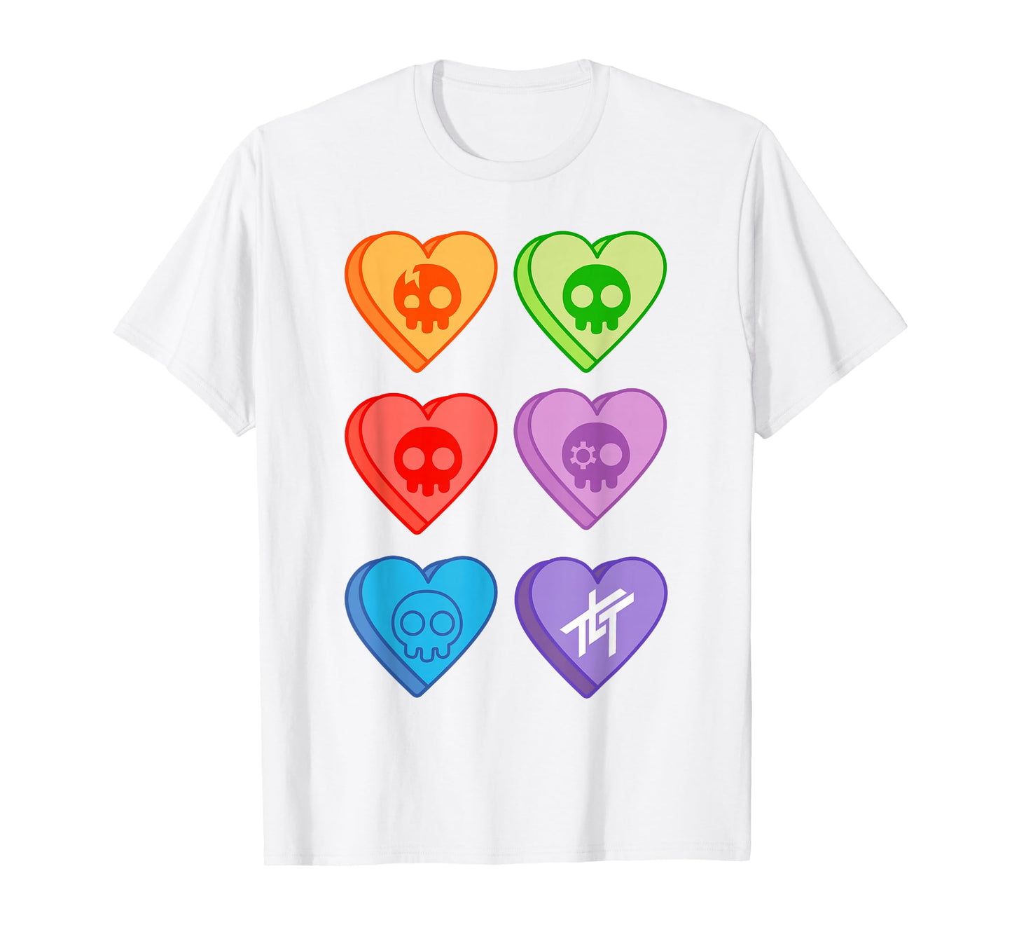 The Living Tombstone – Candy Hearts Pink T-Shirt