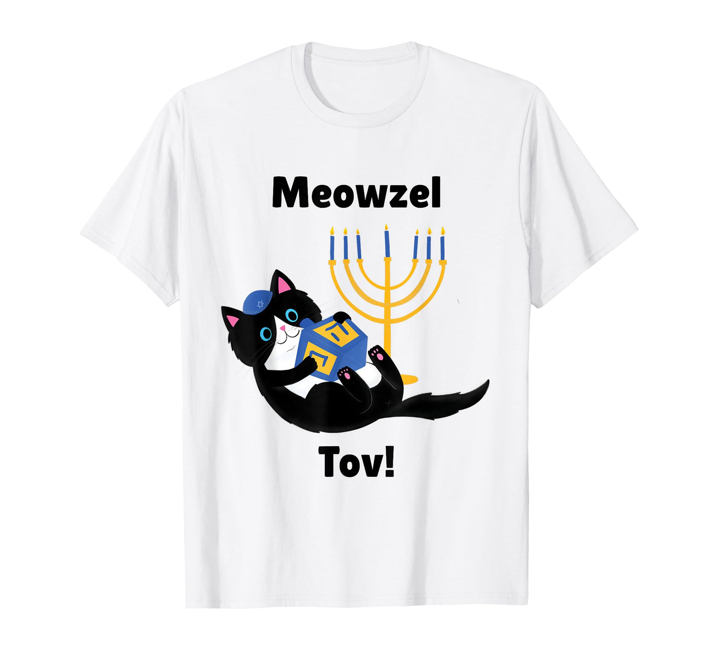 MeowzeL Tov | Hanukkah Cat T-Shirt for Men Women Girls Kids