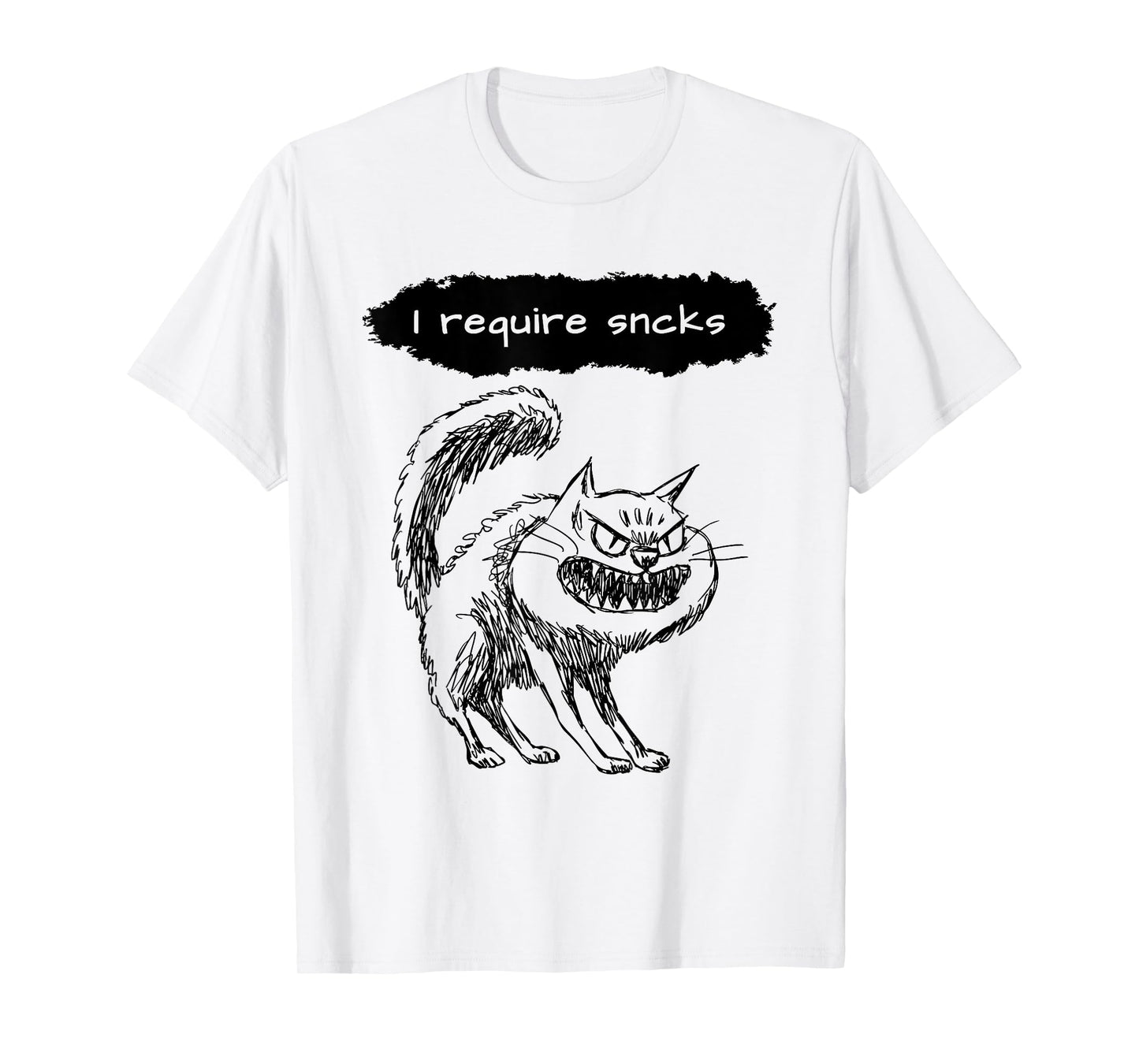 Mens I Require Snacks Funny Cat Meme for Snack Lovers T-Shirt