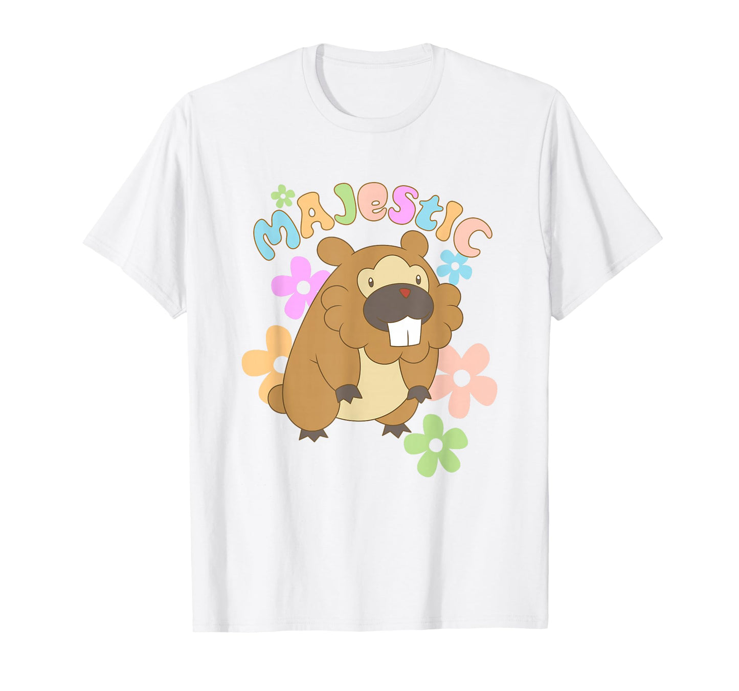 Pokémon Majestic Bidoof Floral Portrait T-Shirt