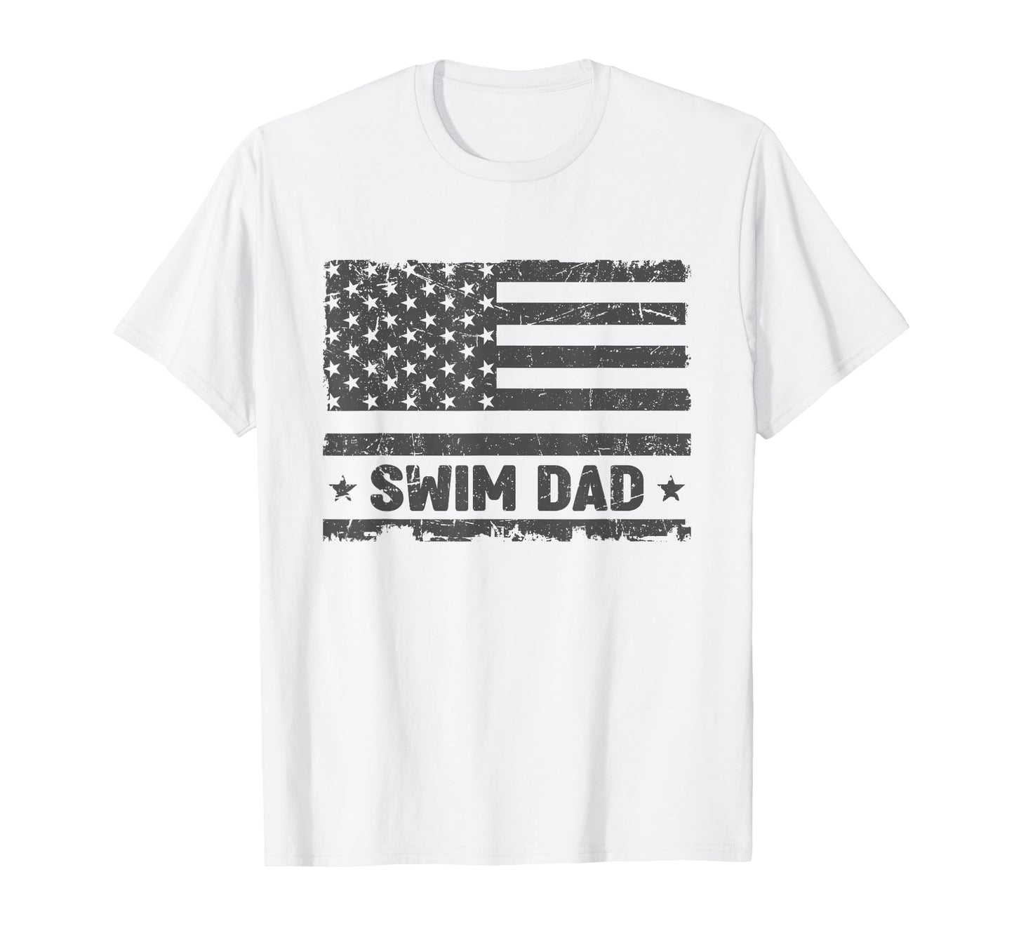 Vintage Swim Dad America US Flag Patriot Funny Gift T-Shirt