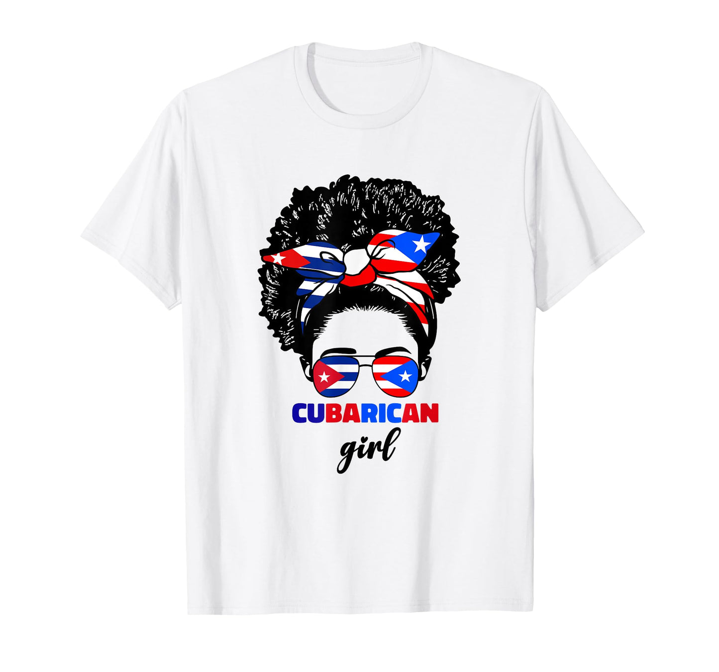 Half Cuban And Puerto Rican Rico Cuba Flag Cubarican Girl T-Shirt