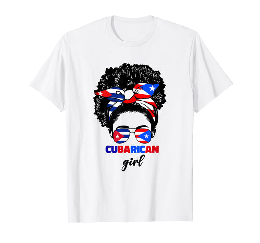 Half Cuban And Puerto Rican Rico Cuba Flag Cubarican Girl T-Shirt