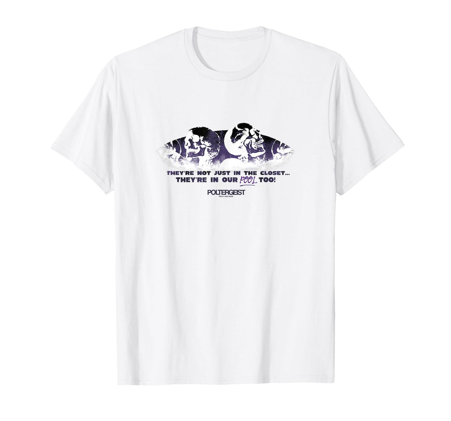 Poltergeist They're In Our Pool Too! Vintage Skeletons Logo T-Shirt