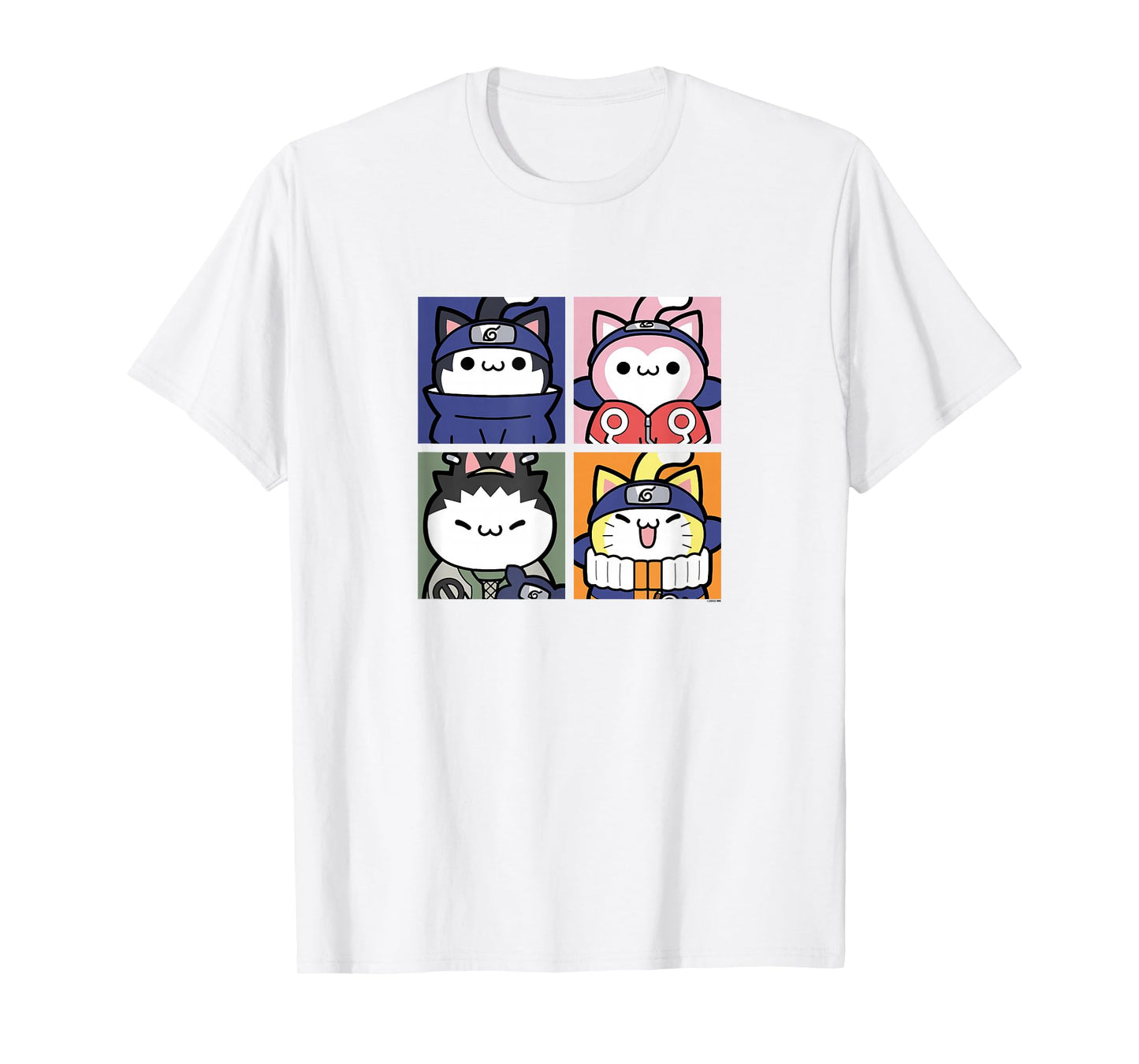 Nyaruto Sasuke Sakura Shikamaru Naruto Cats Group Shot Panel T-Shirt