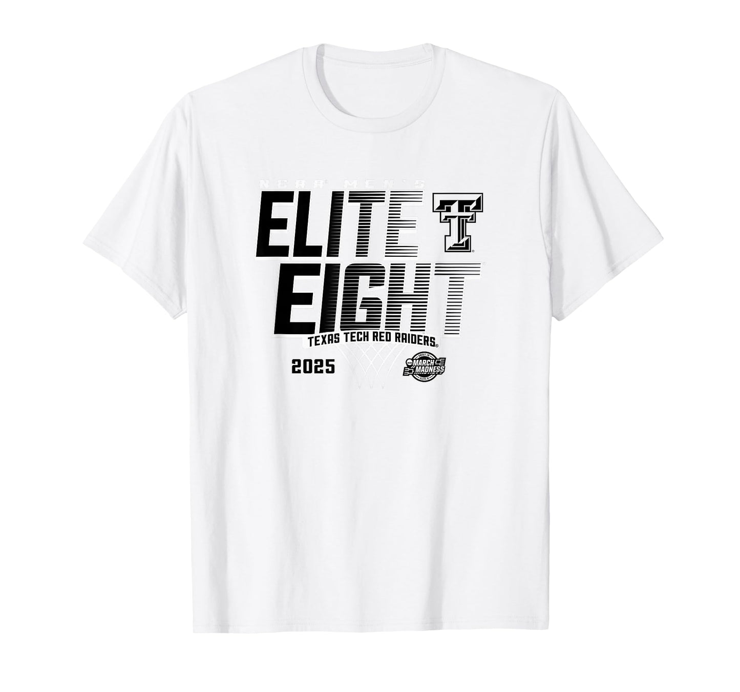 Texas Tech Red Raiders Elite 8 2025 Men's Basketball Fade T-Shirt