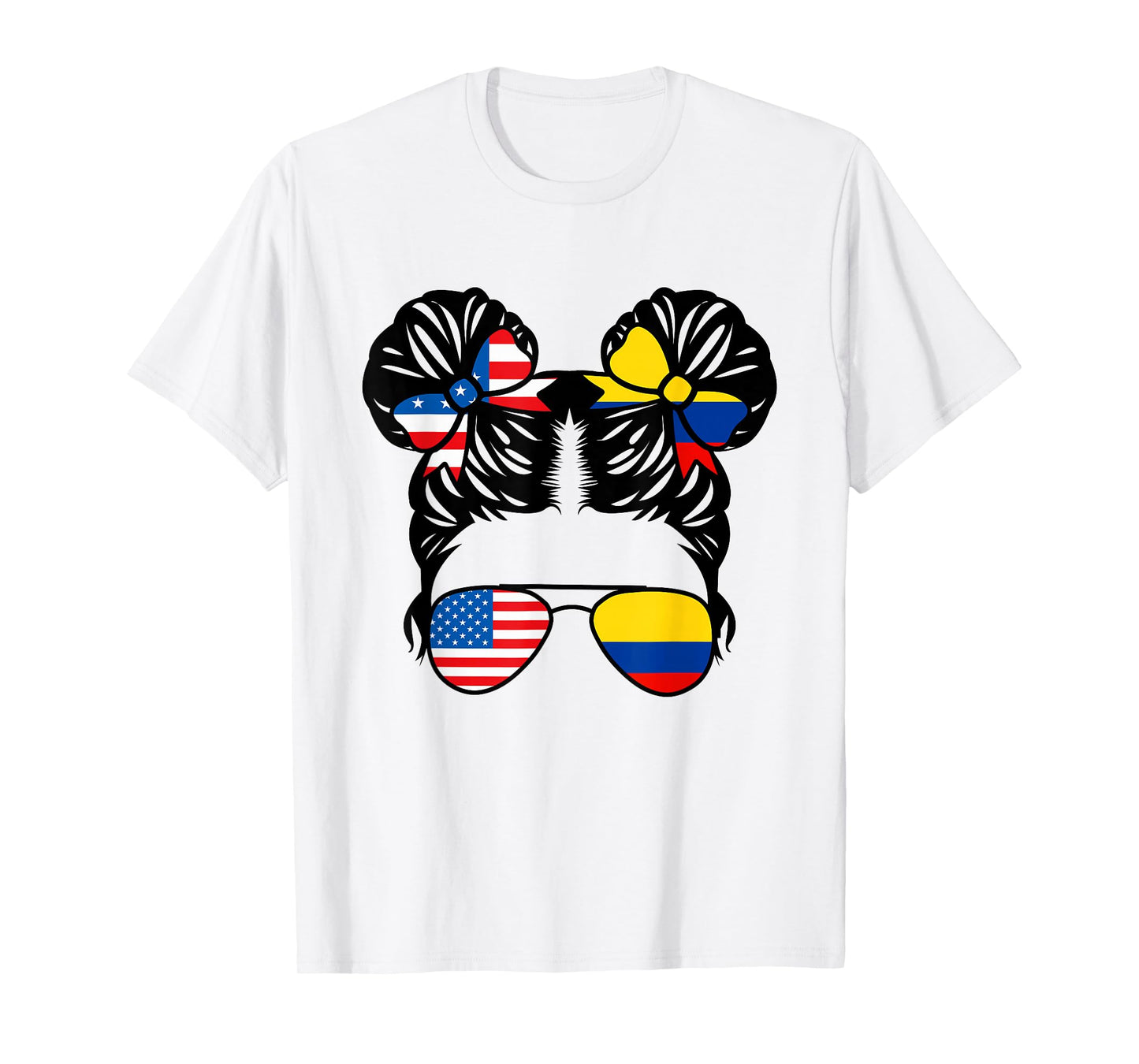 Half American Half Colombian Girl USA Colombia Flag Patriot T-Shirt Small