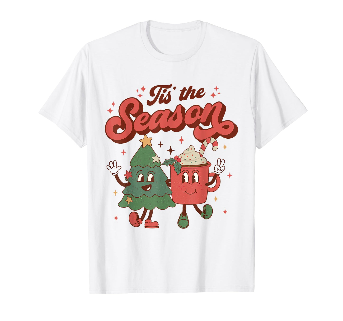 Tis The Season Retro Christmas 70s 80s Vintage Groovy Cute T-Shirt