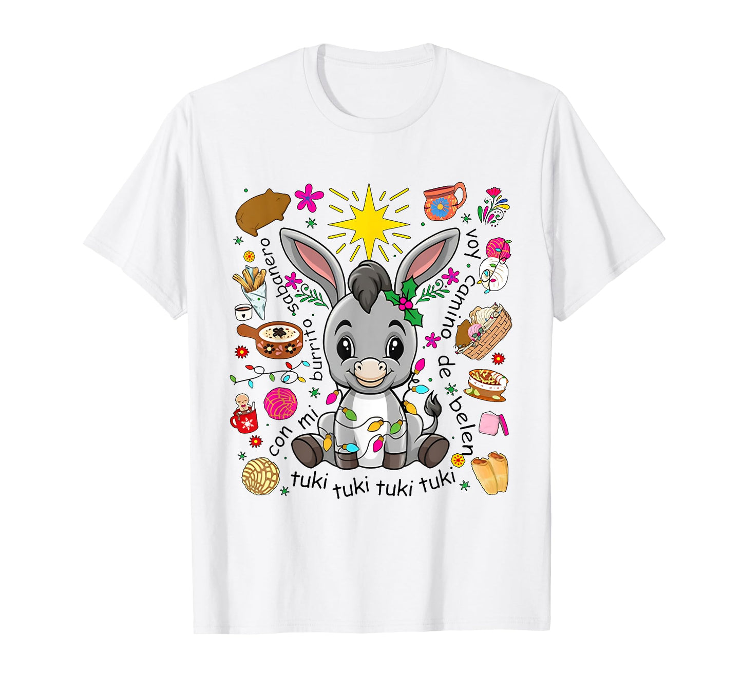 Mi Burrito Sabanero Mexican Tuki Tuki Donkey Latino Xmas T-Shirt