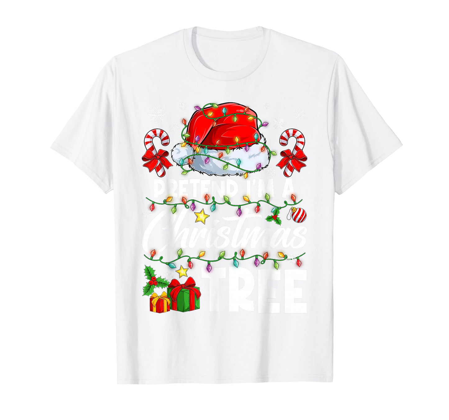 Pretend I'm A Christmas Tree Cosplay DIY Halloween Costume T-Shirt