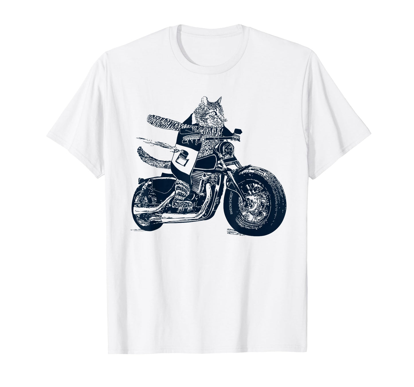 AWESOME CONVERSATIONS - Cat on Motorcycle T-Shirt