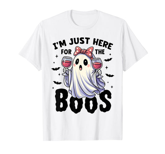 I'm just here for The boos Halloween Women Ghost Cute Funny T-Shirt
