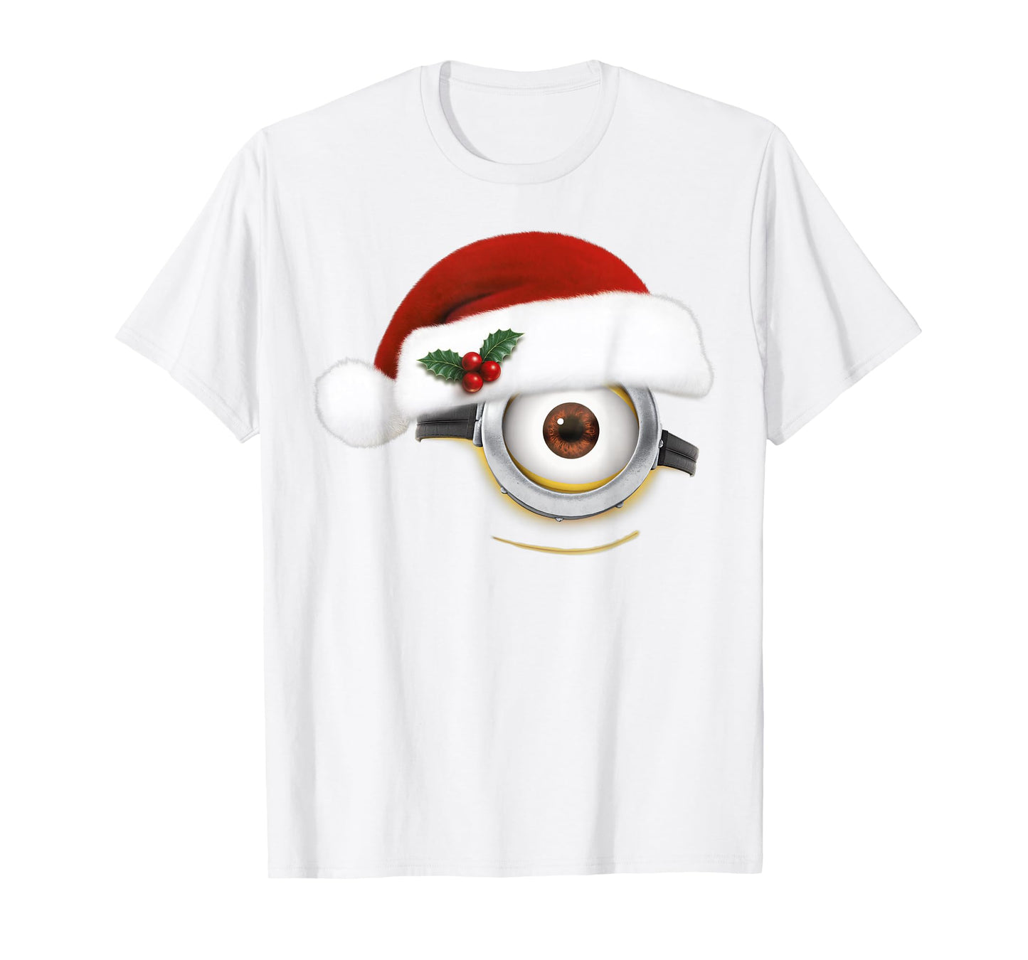 Despicable Me Minions Christmas Santa Hat Big Face T-Shirt