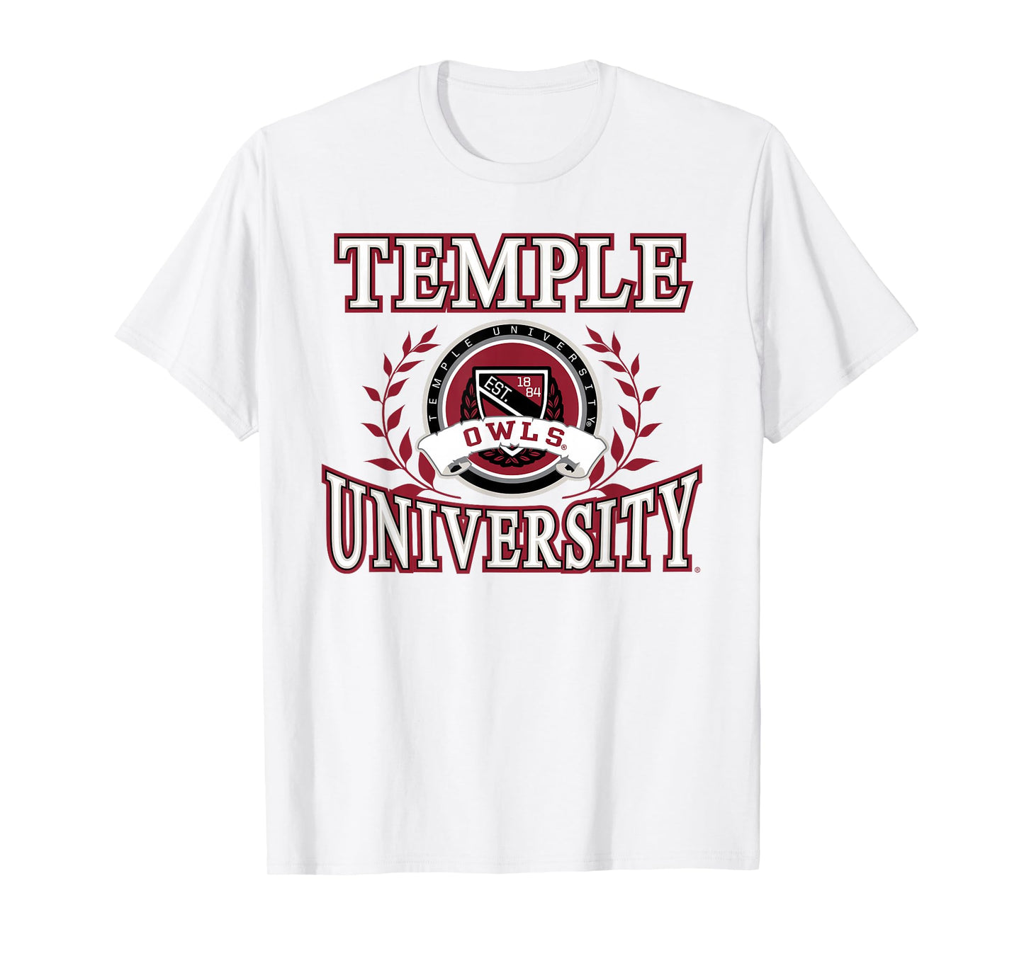 Temple Owls Laurels Gray Officially Licensed T-Shirt