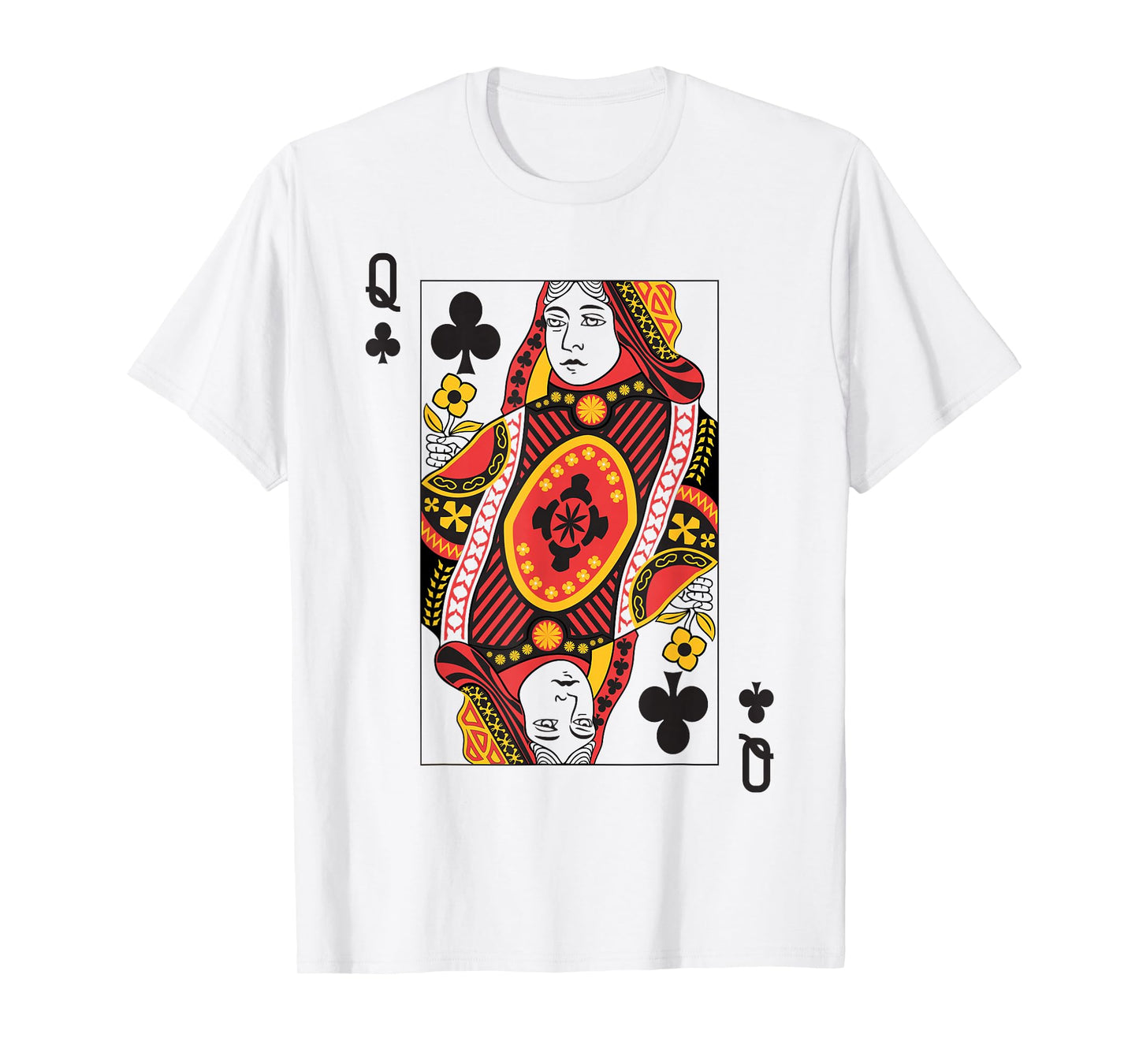 Queen of Clubs | Royal Flush Group Costume Playing Card T-Shirt
