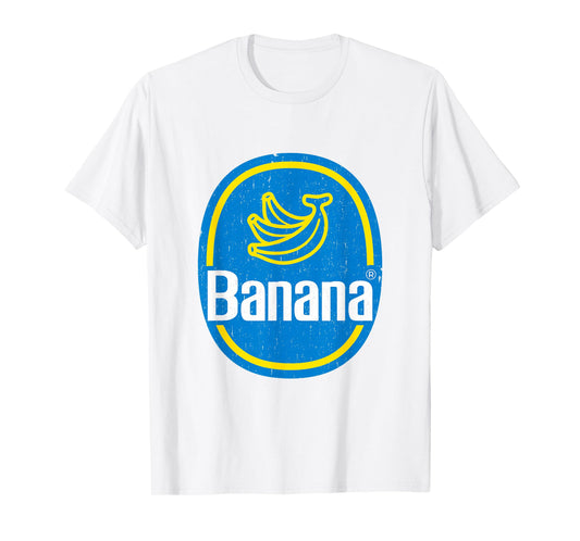 Yellow Banana Sticker Fruit Lazy DIY Easy Halloween Costume T-Shirt