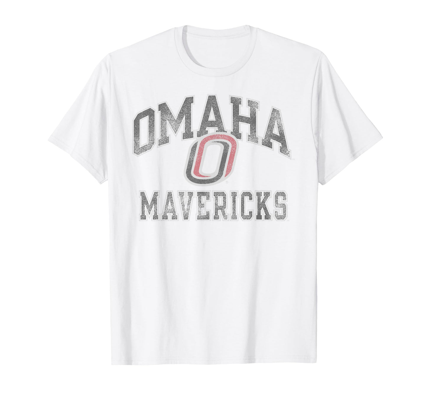 Nebraska Omaha Mavericks Vintage Worn Gray T-Shirt