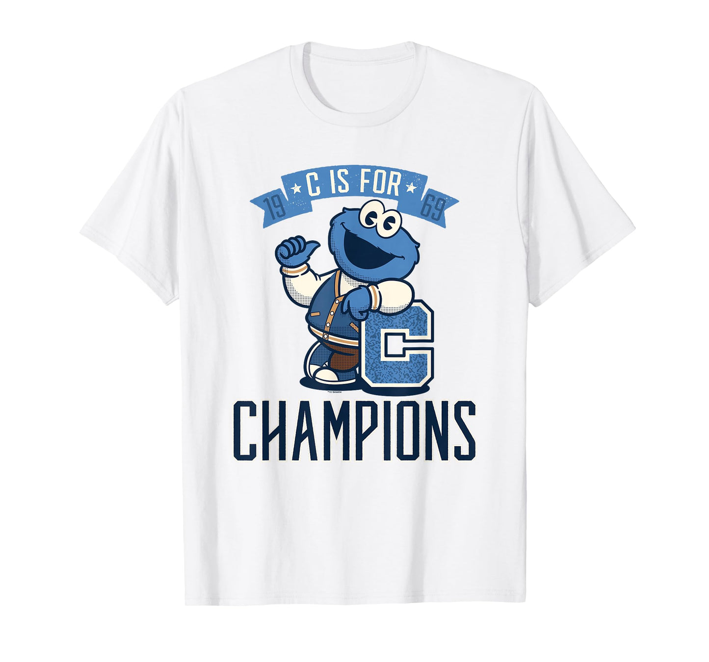 Sesame Street Cookie Monster C Is for Champions T-Shirt