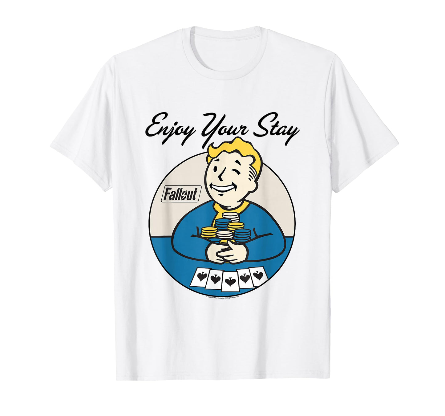 Fallout Video Game Vault Boy Poker Enjoy Your Stay T-Shirt