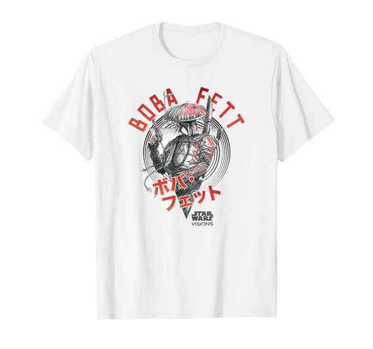 Star Wars Visions Boba Fett Kanji Poster T-Shirt