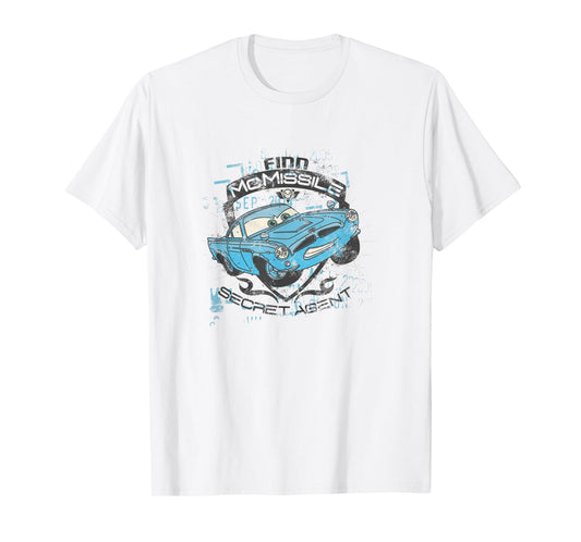 Disney Pixar Cars 2 Finn McMissile Secret Agent Distressed T-Shirt