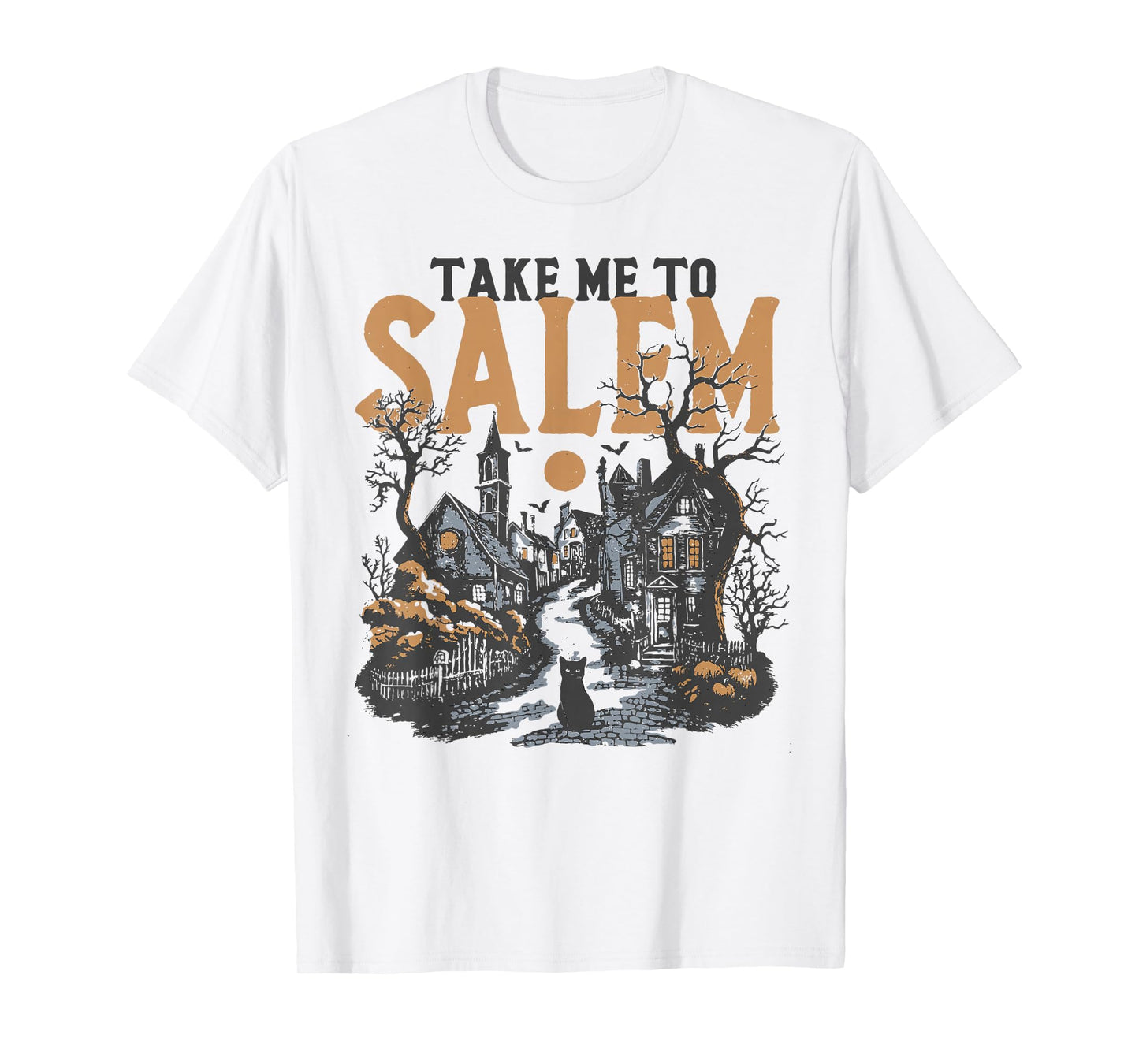 Take Me to Salem Massachusetts Retro Halloween Spooky Girls T-Shirt