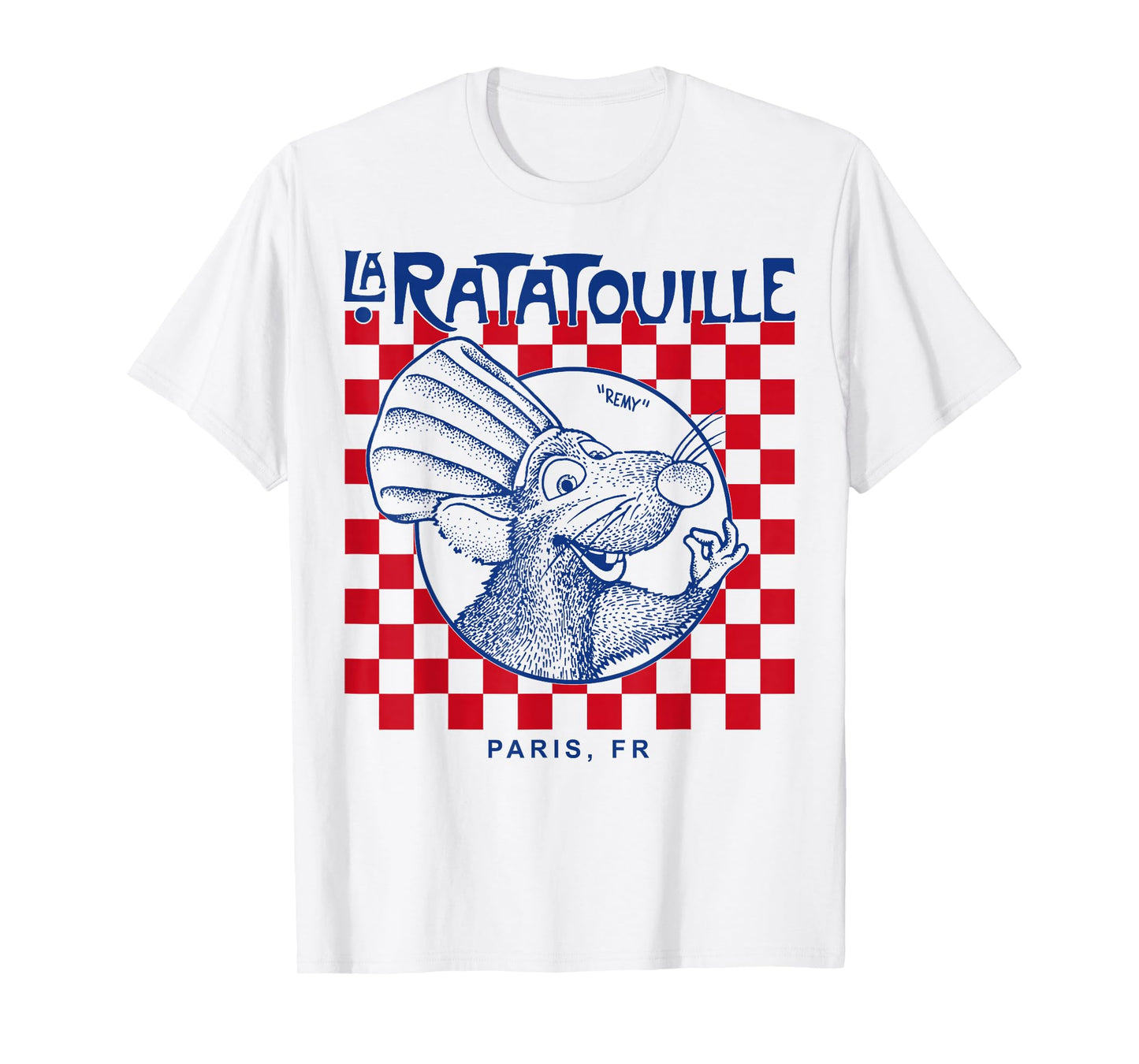 Disney Pixar Ratatouille Remy Paris Checkerboard Vintage T-Shirt