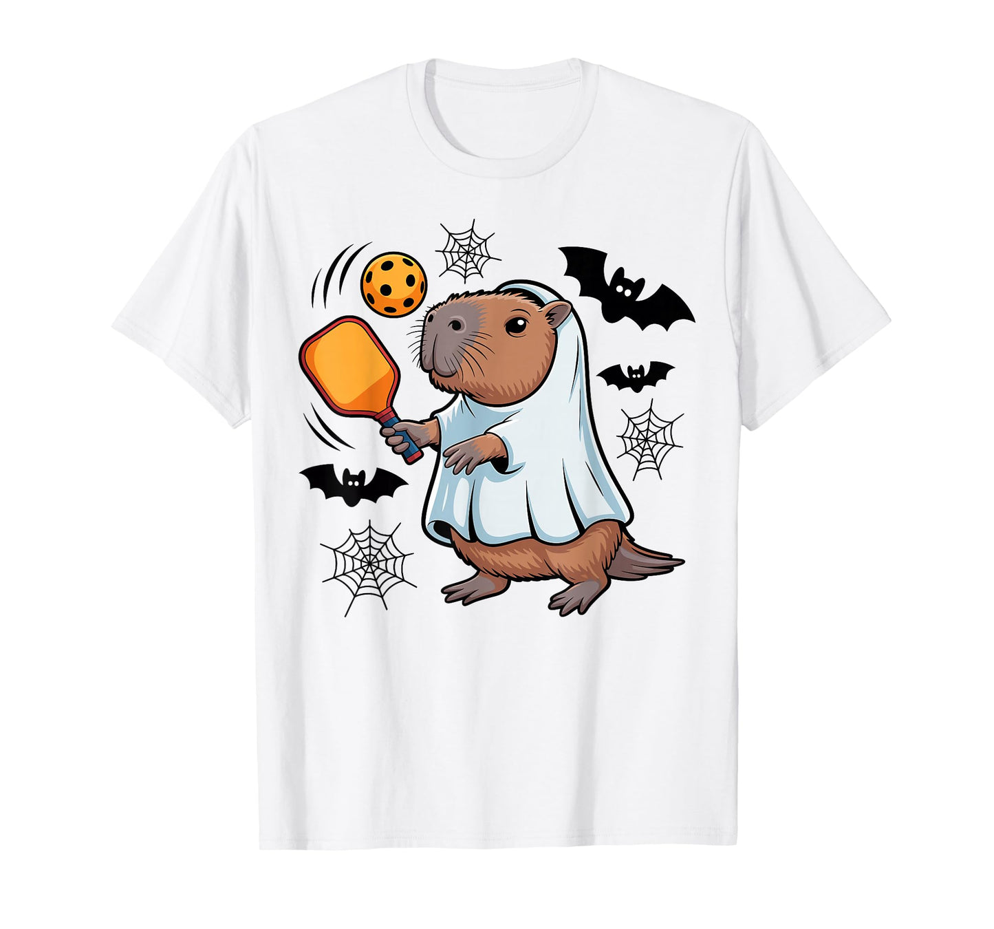 Pickleball Halloween Pumpkin Ghost Dinking Crew T-Shirt