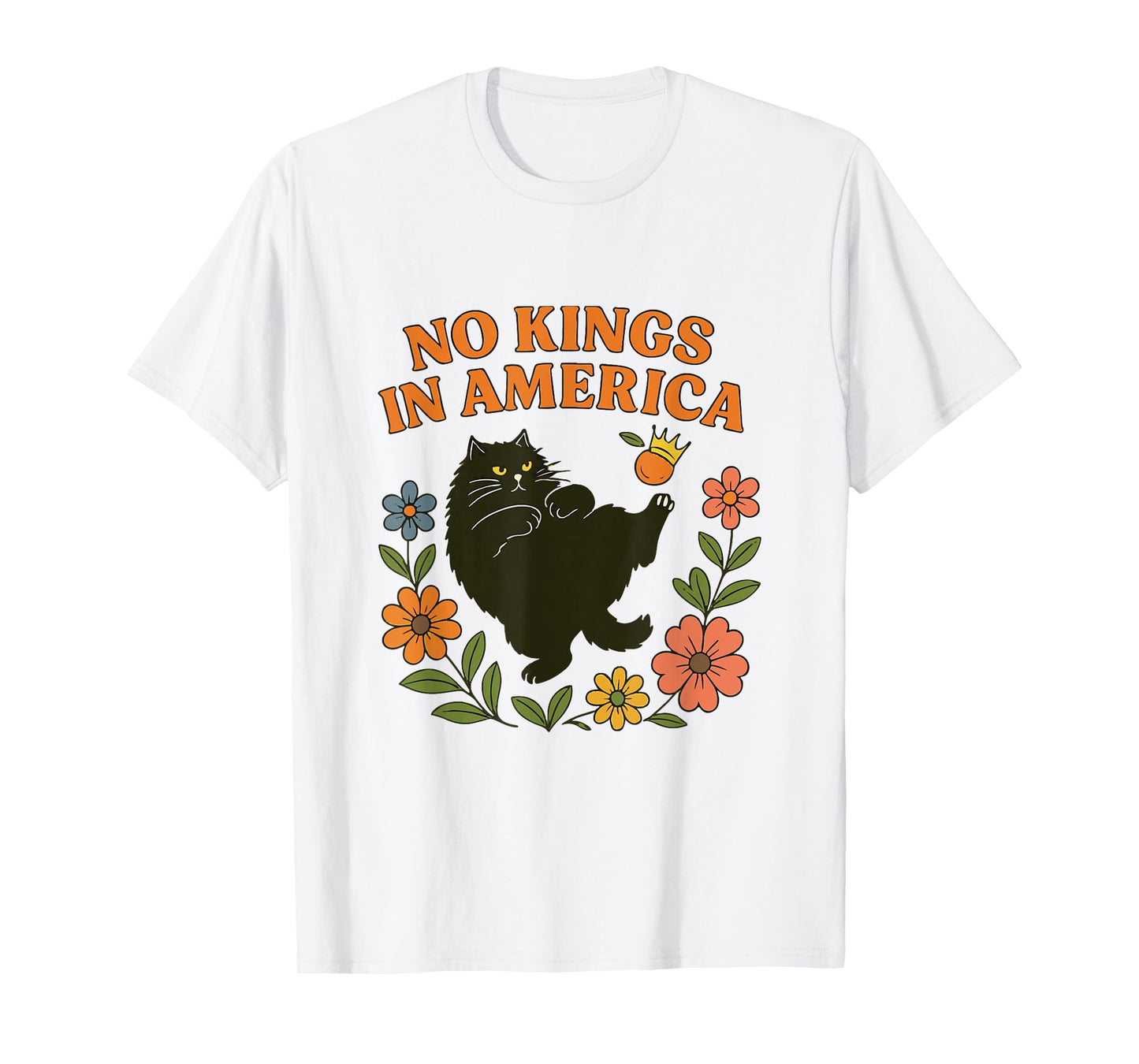 No Kings in America We The People Retro Boho Floral for Girl T-Shirt