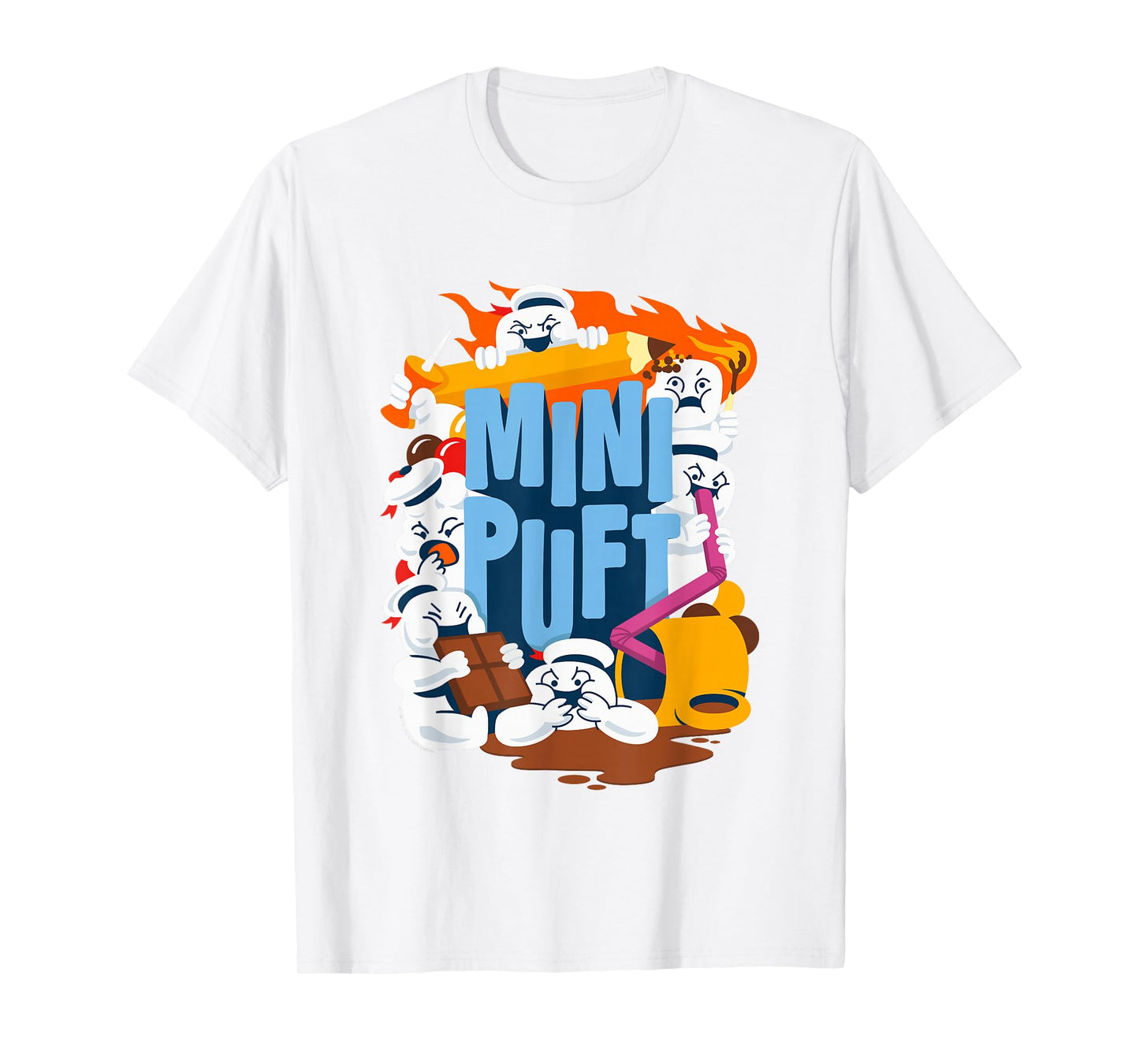 Ghostbusters Cute Mini Puft Being A Mess Group Shot Poster T-Shirt