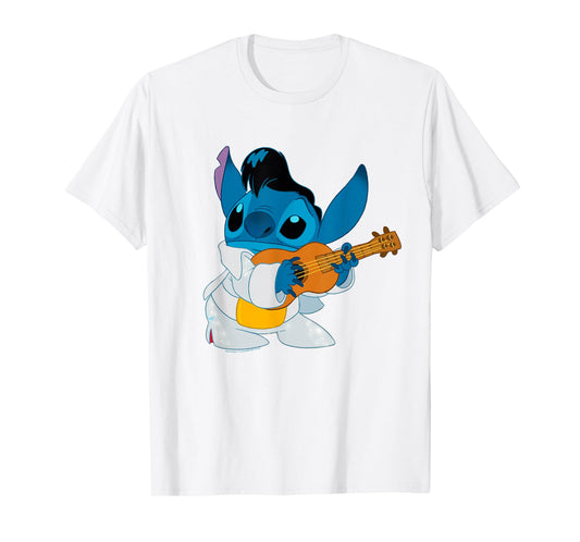 Disney Lilo & Stitch Iconic Elvis Stitch Ready To Play Logo T-Shirt