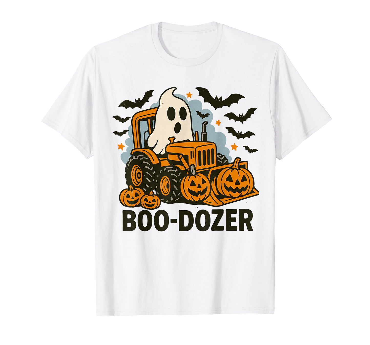 Boo Dozer Halloween Construction Ghost Pumpkin for Kids Boys T-Shirt