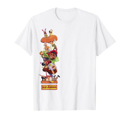 Bob's Burgers Group Shot Burger Stack T-Shirt