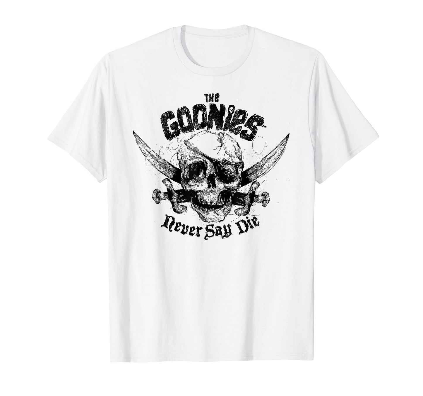 The Goonies Never Say Die Pirate Skull Sketch Movie T-Shirt