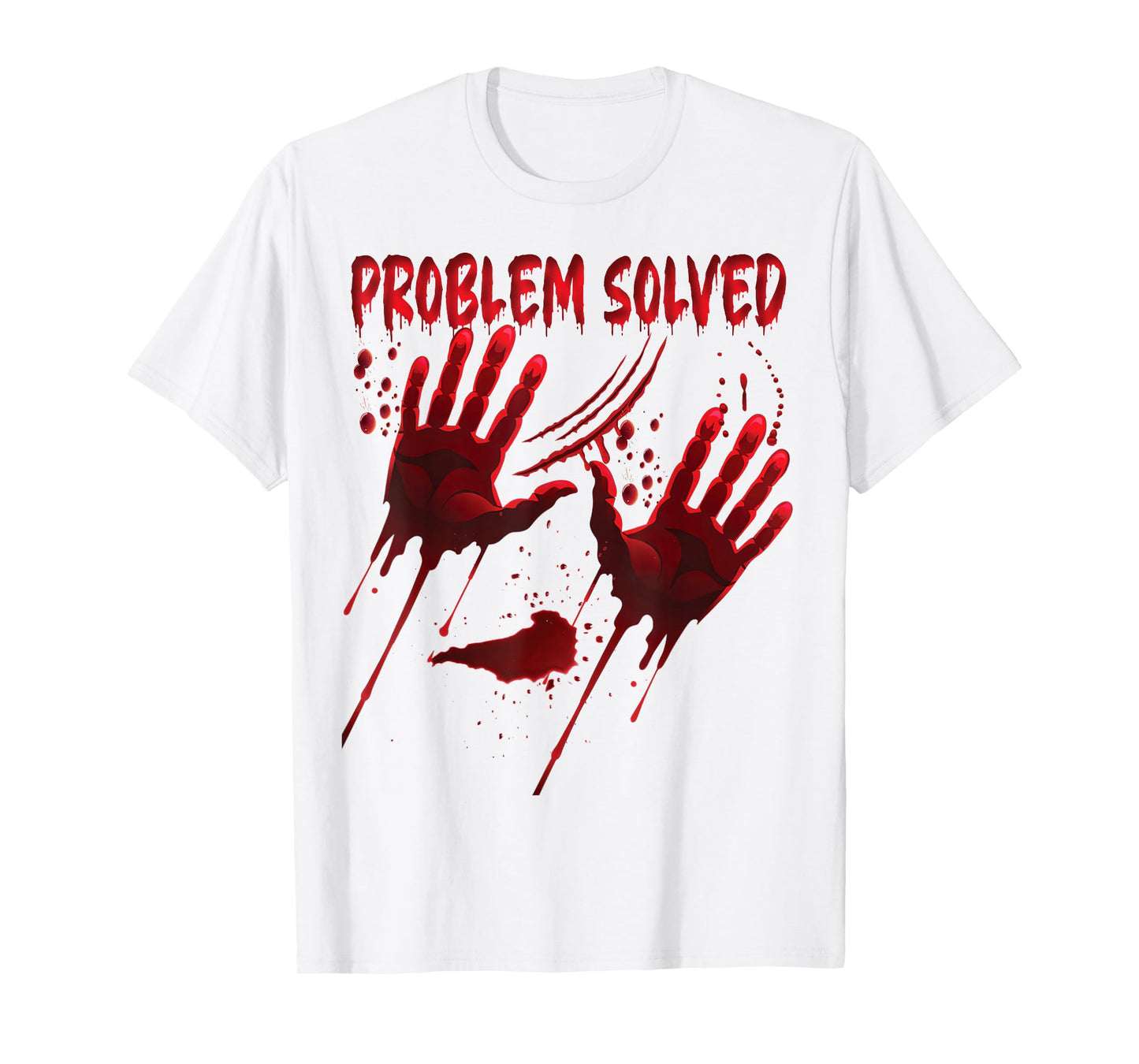 Bloody Hands Costume Men Problem Solved Blood Splatter T-Shirt