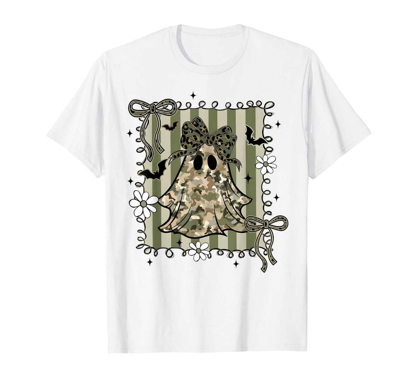 Funny Halloween Camouflage Camo Ghost Hello Hunting Season T-Shirt