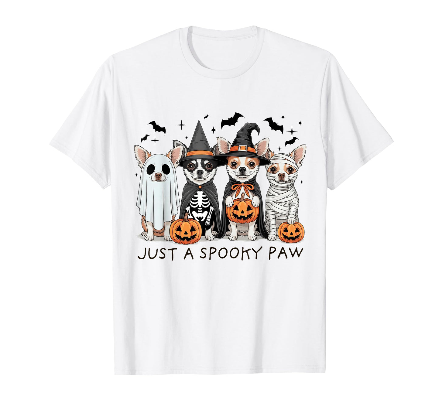 Chihuahua Ghost Cute Dog Ghost Halloween Thanksgiving T-Shirt