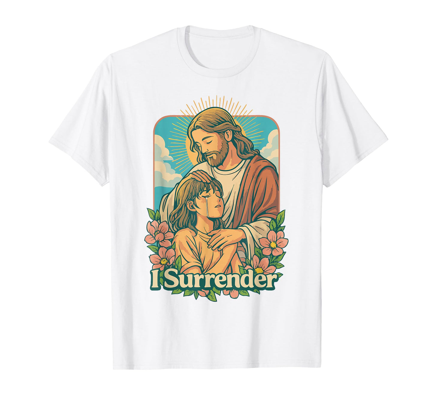 I Surrender Christian Jesus Anime Faith Worship Art Design T-Shirt