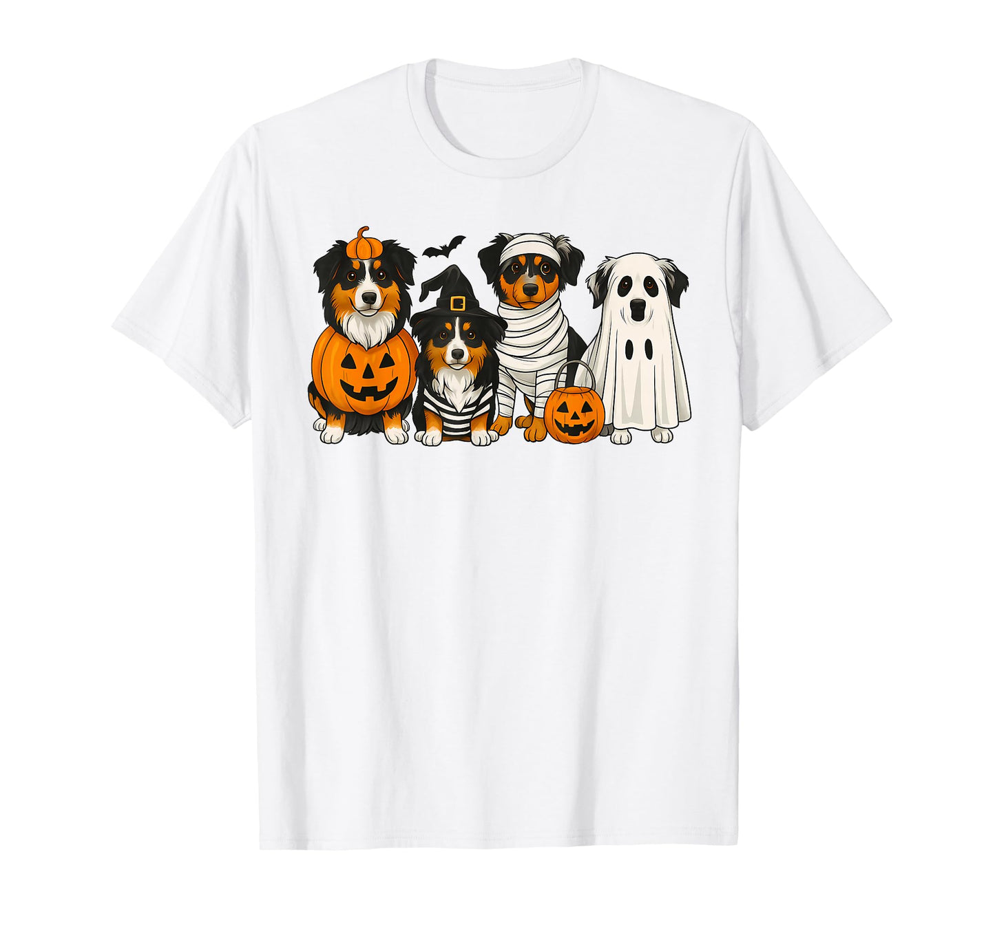 Australian Shepherd Lover Aussie Mom Halloween Vibes Spooky T-Shirt
