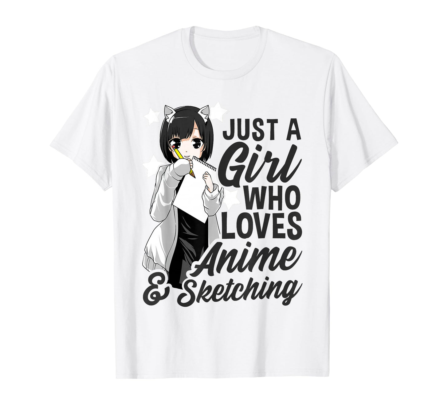 Just A Girl Who Loves Anime and Sketching Drawing Anime Kids T-Shirt
