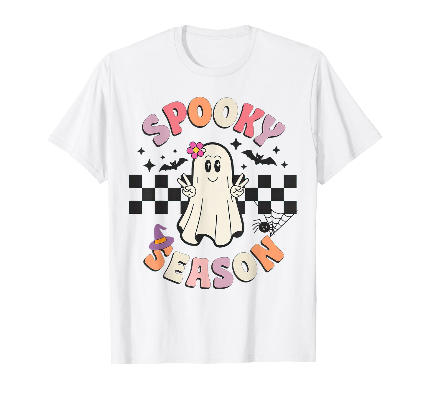 Spooky Season Retro Happy Halloween Ghost T-Shirt