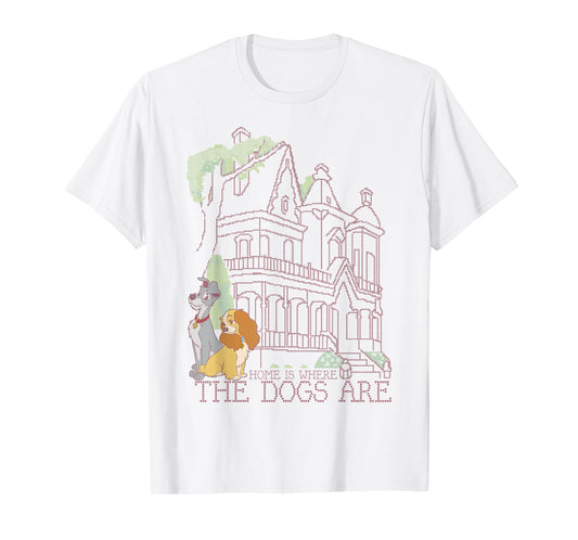 Disney Lady and The Tramp Home is Where The Dogs are T-Shirt