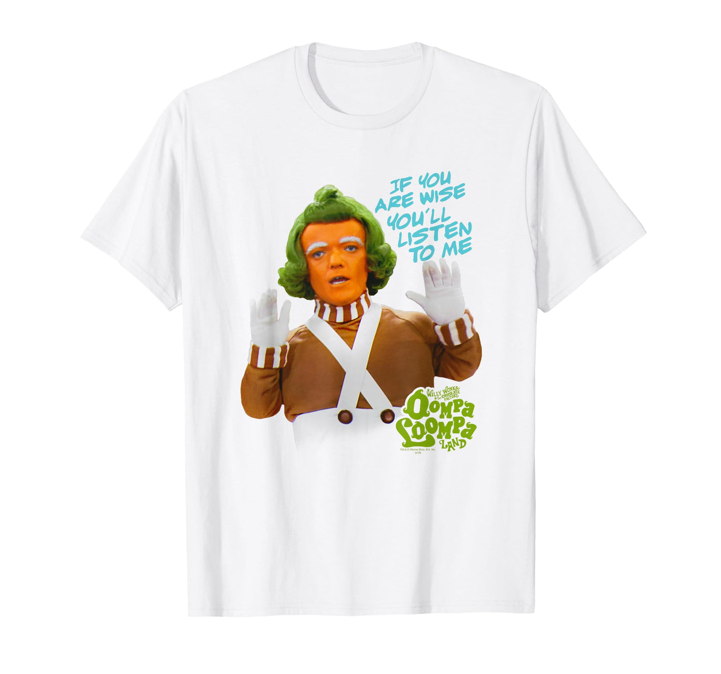 Willy Wonka Oompa Loompa Listen T-Shirt Small