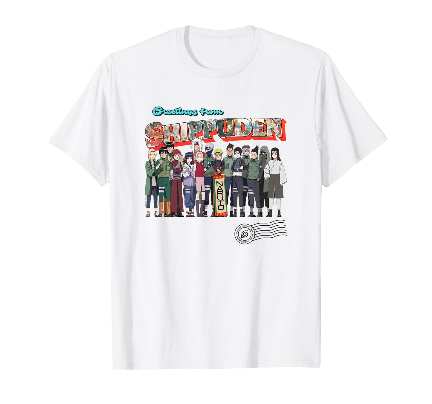 Naruto Shippuden Greetings Hidden Leaf Destination Anime T-Shirt