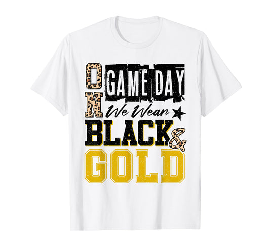 On Gameday Football We Wear Black And Gold School Spirit T-Shirt