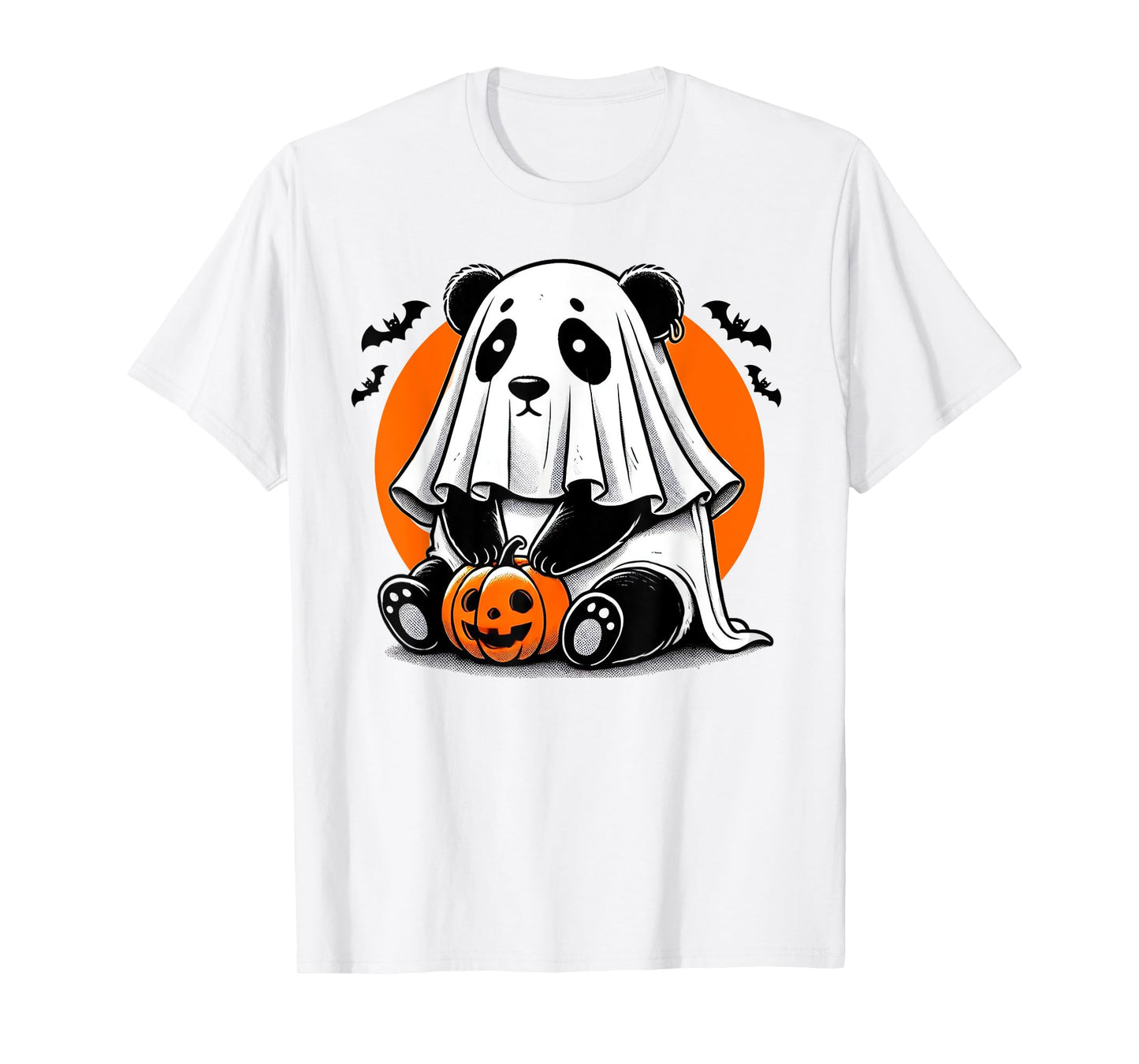Spooky Panda Wearing A Ghost Halloween Costume Funny Horror T-Shirt