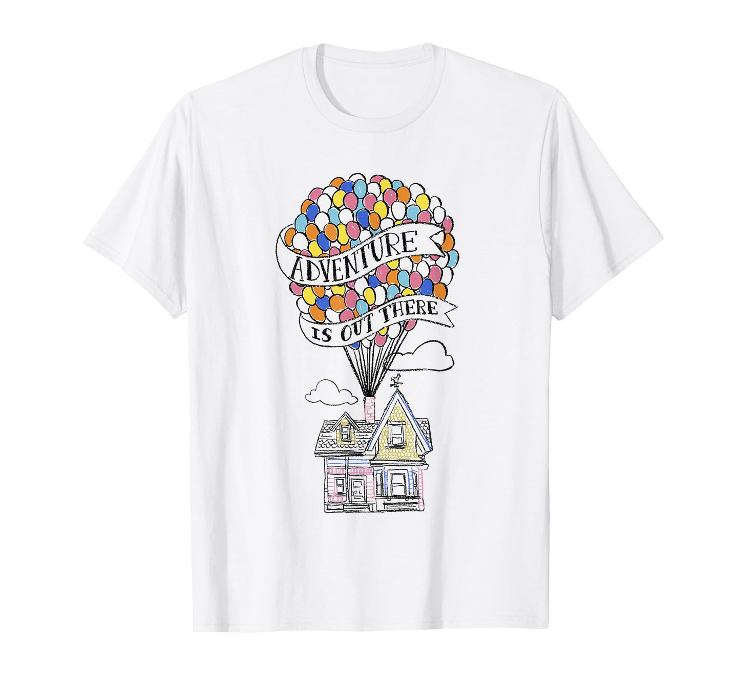 Disney Pixar Up Adventure is Out There Flying House Outline T-Shirt