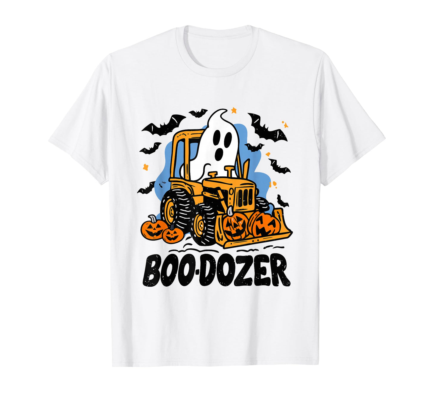 Boo Dozer Funny Bulldozer Ghost Halloween Construction Truck T-Shirt
